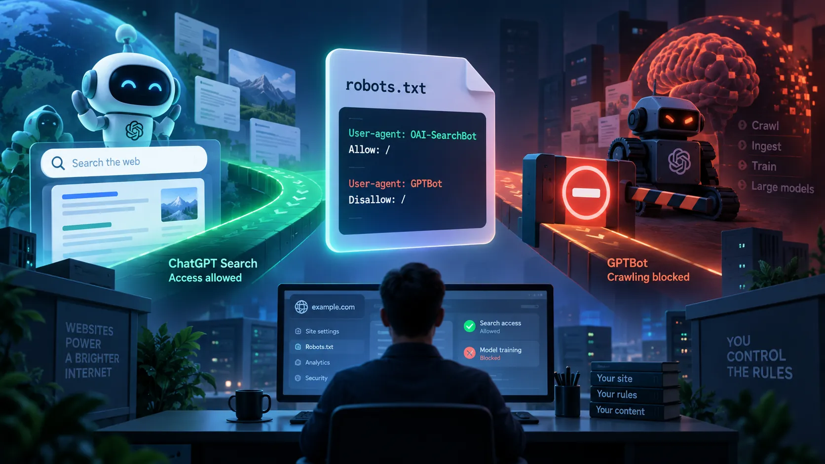 Как да позволиш ChatGPT Search, но да блокираш GPTBot